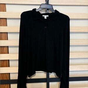 Topshop Black Button Down Shirt Cozy Soft
